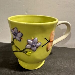 Anthropologie Spring Green Faye Mug W/3D Design